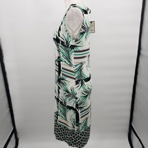 DANA BUCKMAN Travel Anywhere Packable Sheath Dress Floral Leaf Print S NWT - Picture 5 of 11